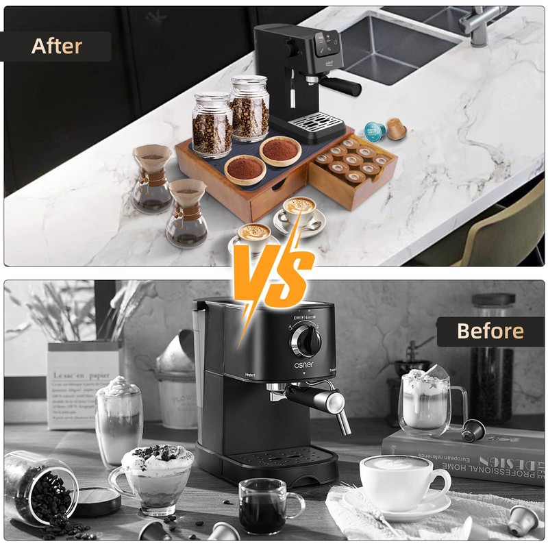 Wooden Coffee Pod Holder Drawer With Silicone Non-Slip Pad,K Cup