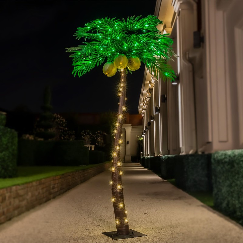 TYBEEU 5ft Lighted Palm Tree 136 LED Lights with Glowing