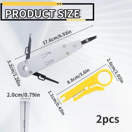 Weilin Punch Down Tool, Ethernet Punchdown Tool with Wire Stripper Combo for RJ45 Cat5 Cat6 Cat7 and Telephone Cable Terminal Insertion Tools with Wire Stripper Combo
