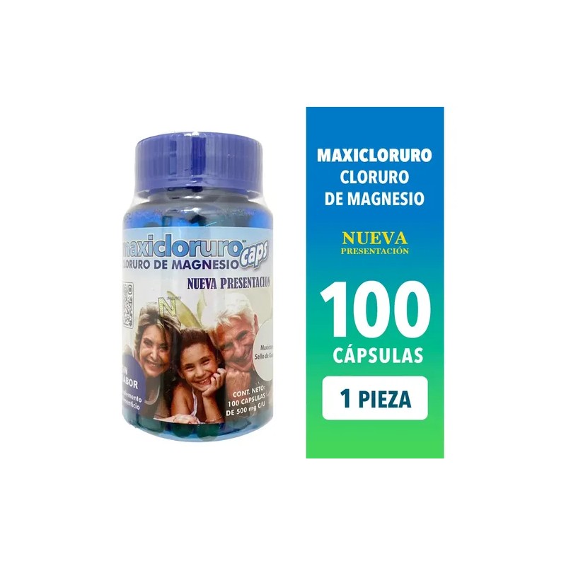 Cloruro De Magnesio 100 Caps 500mg Maxicloruro