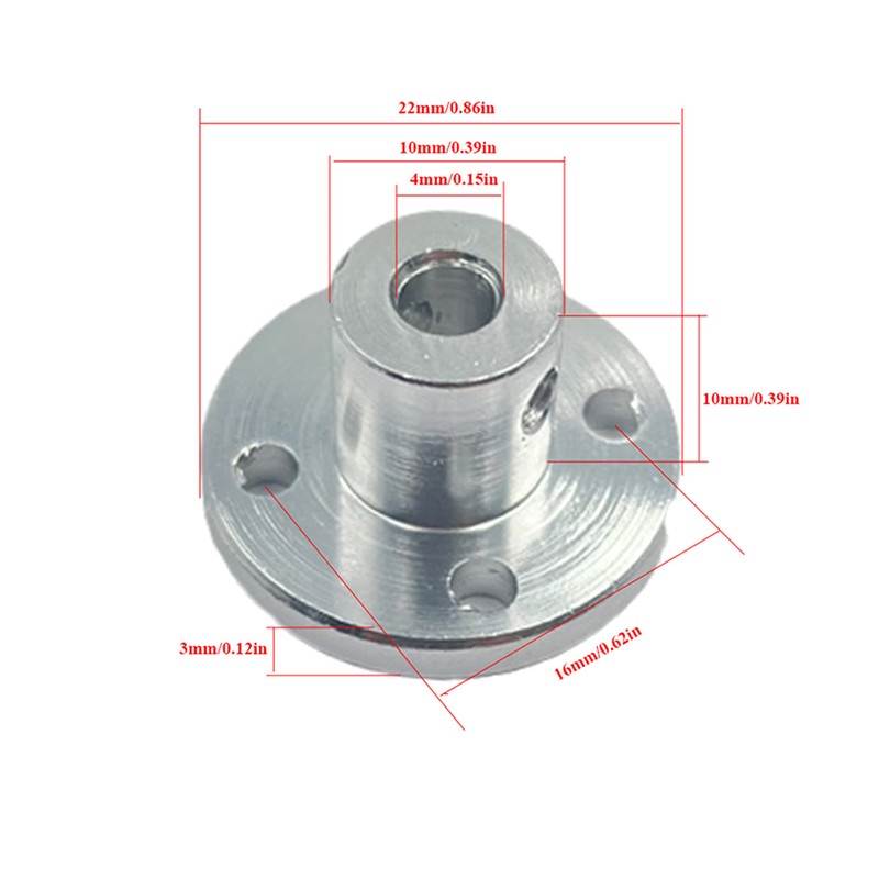 4Pcs 4mm Aluminum Alloy Rigid Flange Coupling Motor Guide Shaft