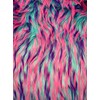 60" Wide Faux Fur Fabric - Candy Monster Purple/Blue/Pink
