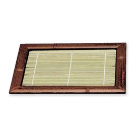 J-kitchens Soba Soba Soba, Rectangular Bamboo Plate, Soot Bamboo, Break-resistant, Resin, 8.7 x 6.5 x 1.0 inches (22 x 16.5 x 2.6 cm), Made in Japan