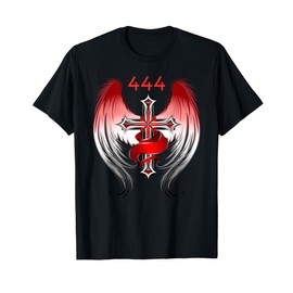 Angel Number 444 With Heart And Wings Of Angel Numerology T-Shirt