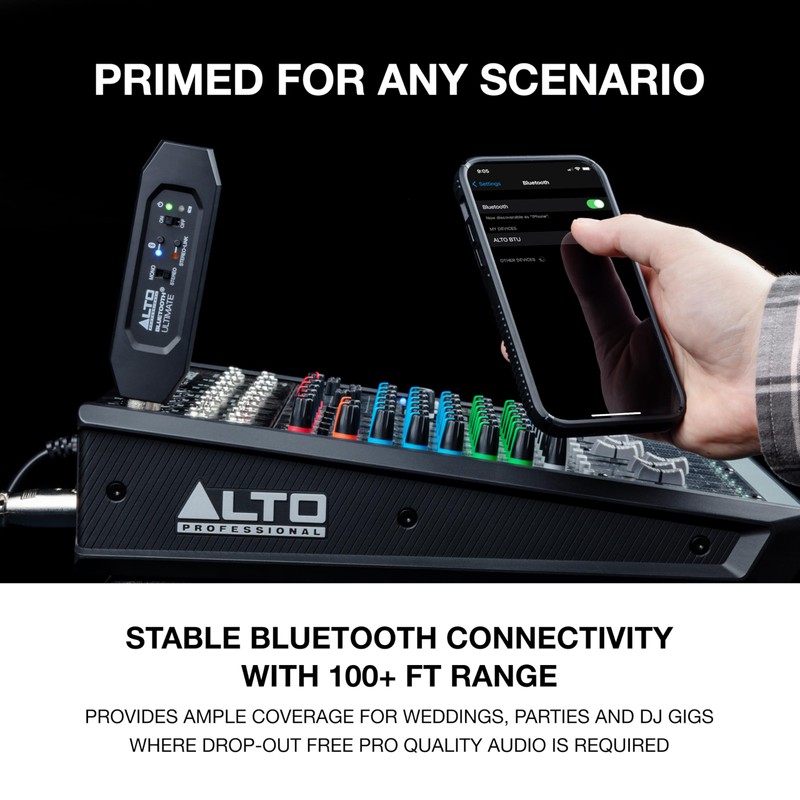 ALTO Bluetooth Ultimate XLR Equipped Rechargeable Stereo Bluetooth Receiver for