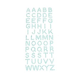 Homeford Beaded Pearl Alphabet Letter Stickers, 1/2-Inch, 55-Piece (Blue)