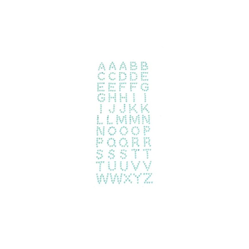 Homeford Beaded Pearl Alphabet Letter Stickers, 1/2-Inch, 55-Piece (Blue)