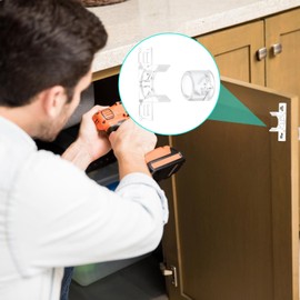 HJZHII 10 Pairs False Front Clips, False Cabinet Front Clips with Screws Reinforced Sink Tip Out Snap with Clear Storage Case Sink Replacement for Kitchen Fronts Cabinet Drawer(Clear)