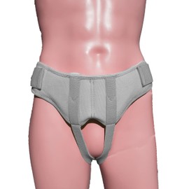Professionally Designed Adjustable Hernia Belt Support Compression Truss Brace Reducible Inguinal Abdominal Relief with Advance Removable Pads - Post & Pre Surgery Hernia Belt by SC (M, Grey)