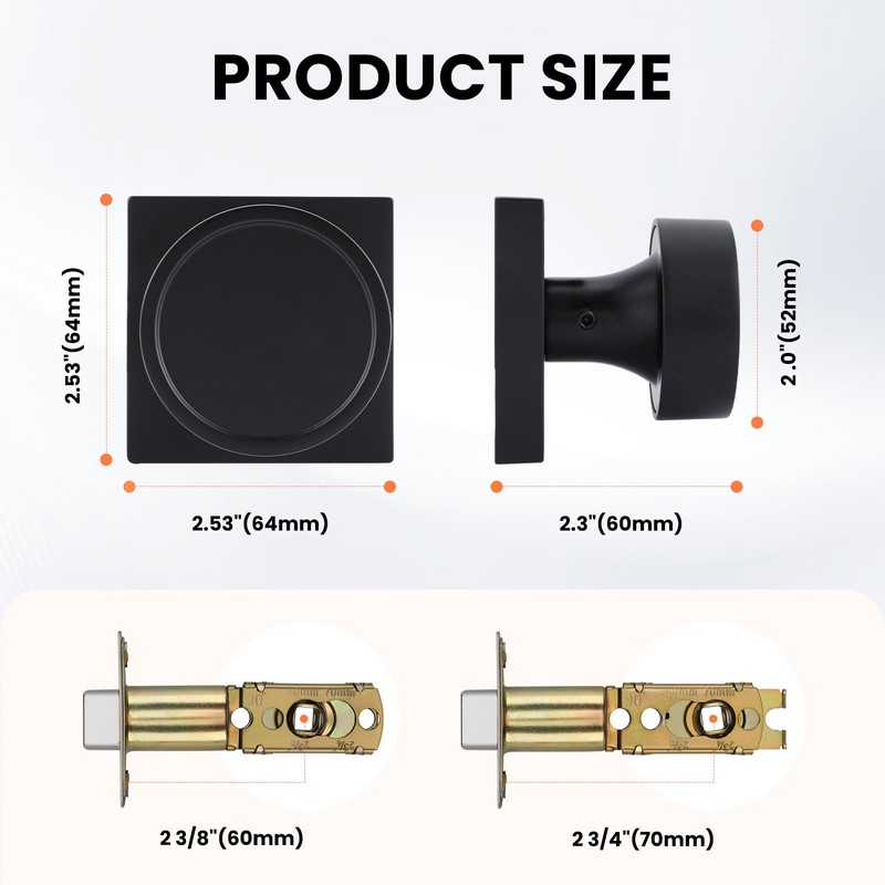 Haidms Black Passage Door Knobs Interior, Heavy Duty Round No