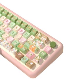 Summer Garden Theme keycaps 158 Key PBT keycaps MDA Custom keycap Set is Suitable for 61/87/104/108 Cherry MX Switch and Other Mechanical Keyboards