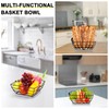 Livabber Countertop Fruit Basket Bowl with Banana Hanger, Modern Standing