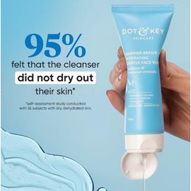 Dot & Key Barrier Repair Hydrating Face Wash, Probiotic & Ceramides, for Normal, Dry & Sensitive Skin, 100ml