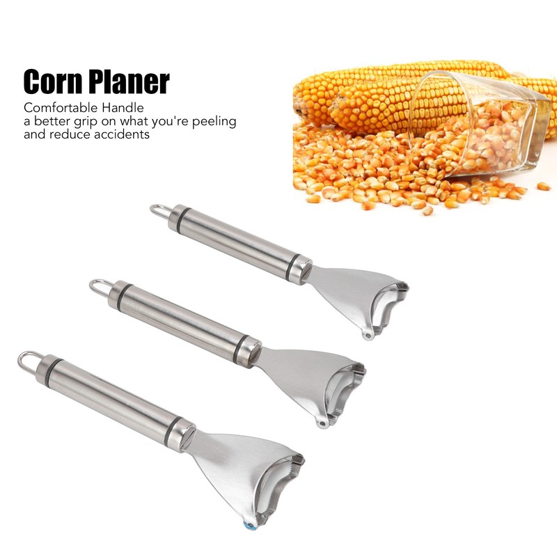 3pcs Stainless Steel Corn Cutter Peeler Safe Quick Clean Comfortable