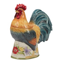 Certified International Floral Rooster 3-D Cookie Jar, Multicolor