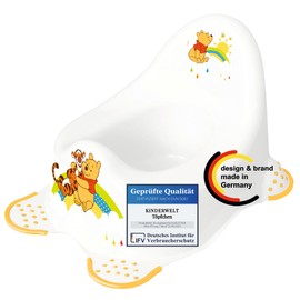 KiNDERWELT Premium Potty for Children and Babies, Winnie Design in White, Potty for Toddlers from 18 Months, High Back, Non-Slip and BPA Free
