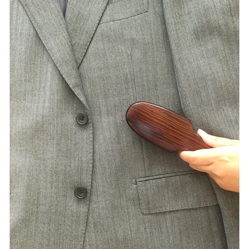 Fabric Damage Resistant Wooden Pig Hair 100% Clothes Brush, Handy