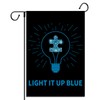 Autism Garden Flag Light It Up Blue Puzzle Piece Bulb