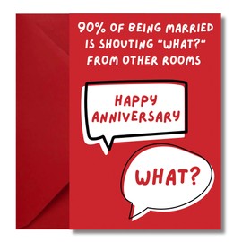 LimaLima Anniversary Card Wedding Funny Shouting What Design For Wife & Husband