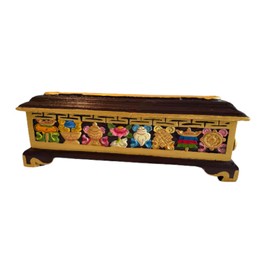 Himalayan Craft Wooden Incense Holder Stick Box Traditionally Hand Crafted Tibetan Pagoda Incense Holder Hand Carved by Local Artisans in Nepal