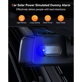 Car Solar Power Simulated Dummy Alarm, Car Security Anti-Theft LED Flashing Fake Lamp with Light Sensor, Car Alarm Light for SUV, RV, Truck