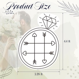 Tasdurian 3.28 x 4.4 ft Giant Wedding Tic Tac Toe Ring Shaped Bean Bag Toss Wedding Reception Games Outdoor with 5 Mr Black Bags and 5 White Mrs Bean Bags for Guest Bridal Shower Party Favors