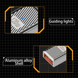WLGQ USB 3.1 A to C Adapter, Type C Male to A Female 120W Charging 10Gbps Aluminum Alloy 90 Degree Angle Right Angle AD-U05