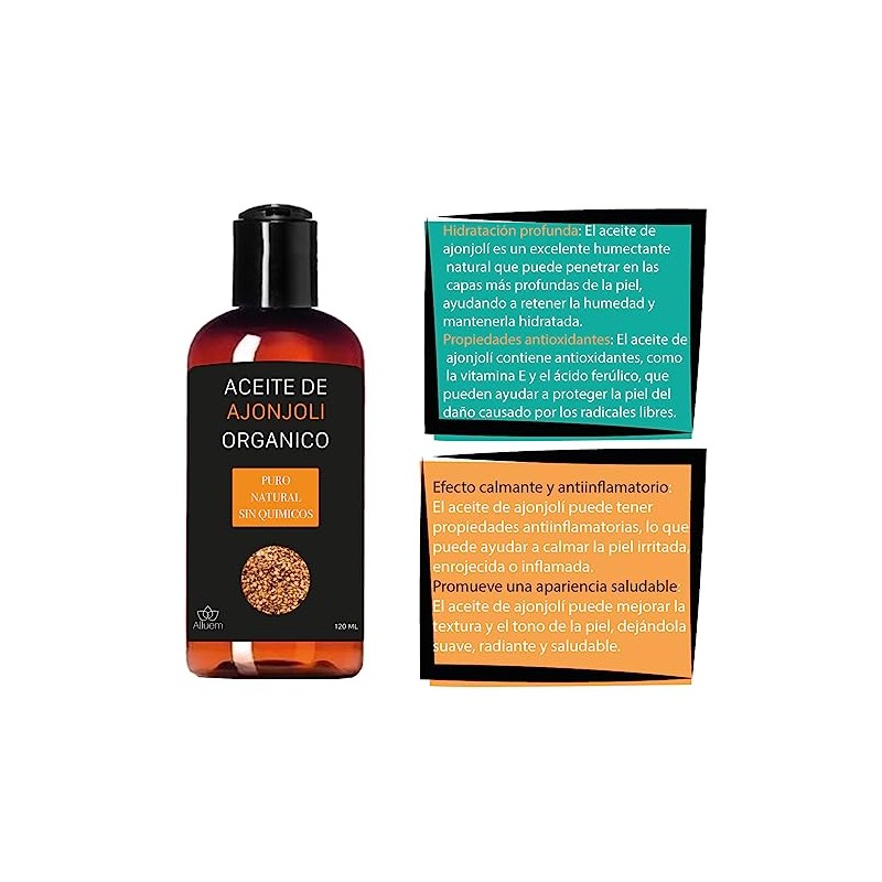 Aceite De Ajonjoli 100% Puro Orgámico Masajes