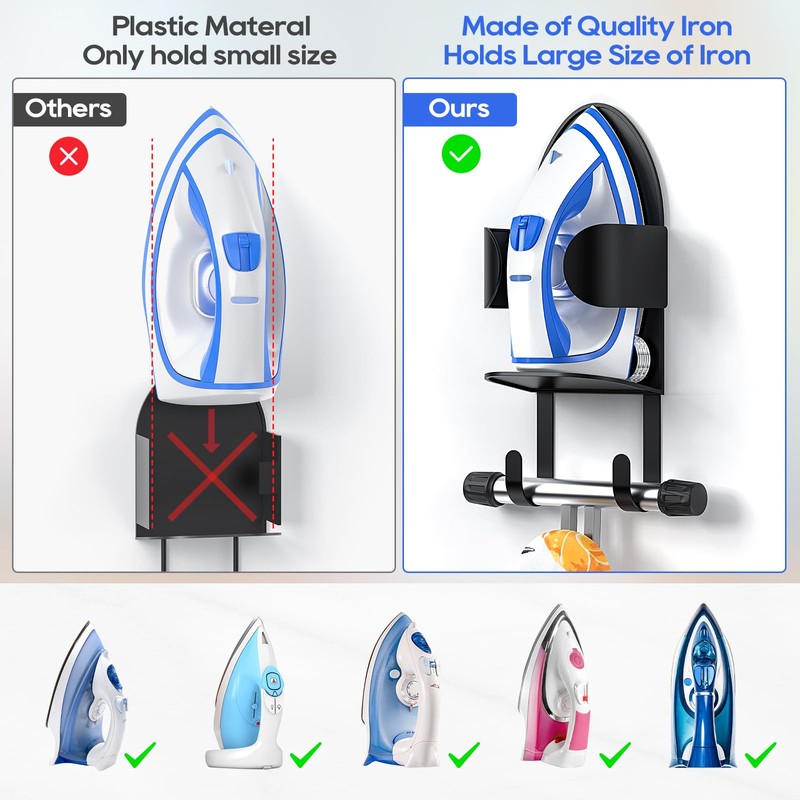 ORLESS Metal Large Ironing Board Holder Wall Mount, Ironing Board