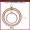 Hilitchi 3Pcs Circle Imitated Wood Embroidery Frame Circle Imitated Wood