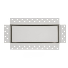 Zion 4" x 10" Flush Mount Stainless Steel White Wall Register with Hook Cold Air Return Vent Covers