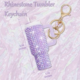 Sparkling Rhinestones Mini Tumbler Keychain Lip Balm Holder Key Ring, Stylish & Functional Accessories