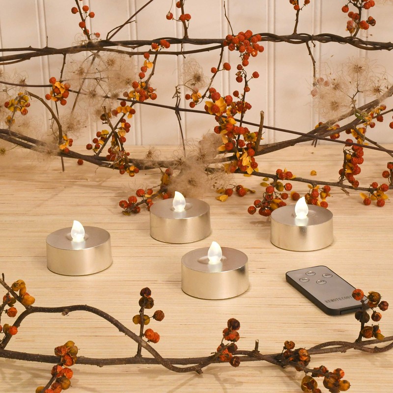 LumaBase Extra Large Battery Operated Tea Lights with Remote Control,