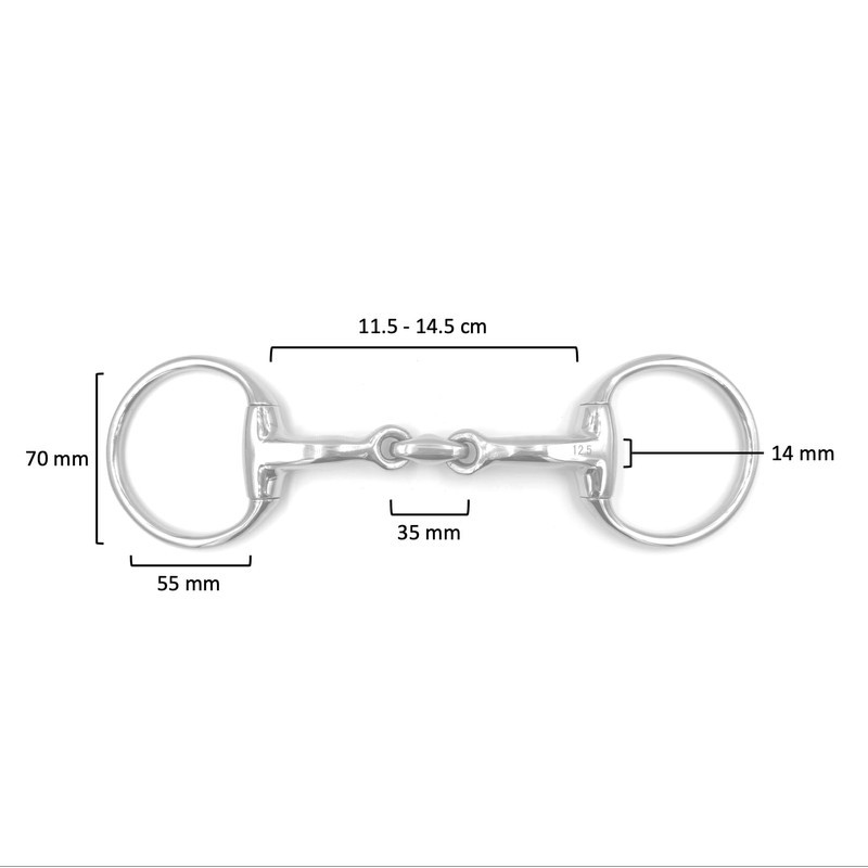 Equine Smile ES0084 Olive Head Bit Double Broken Stainless Steel