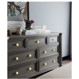 NC 6 Pieces Solid Small Gold Cabinet Knobs Round Mushroom Shape Pull Handle with Screws for Cupboard Drawer Furniture Doors, Single Hole, Zinc Alloy