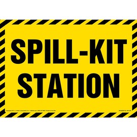 Spill-Kit Station Sign, 10" x 7" Permanent Self Adhesive Vinyl with Rounded Corners for Indoor and Outdoor Use, J. J. Keller & Associates, Inc.