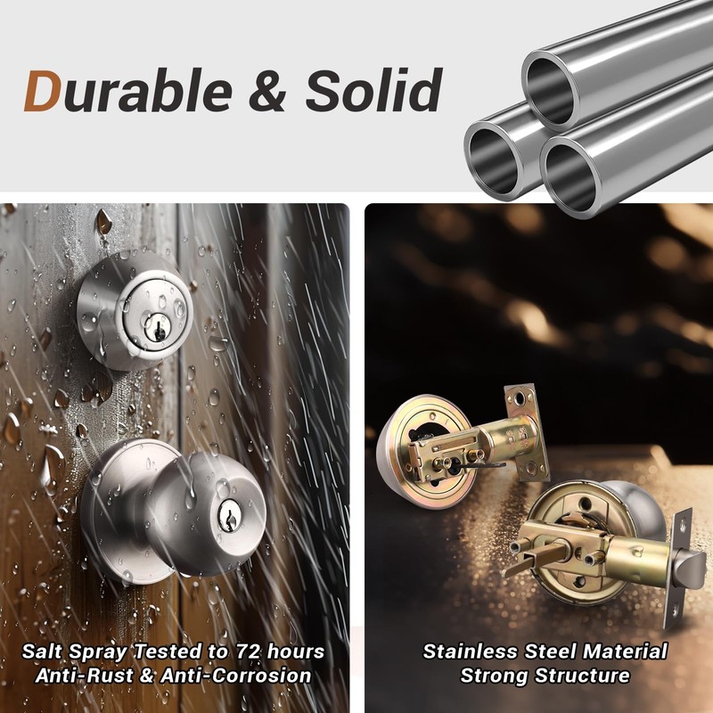 Knobonly 6 Set Keyed Same Entry Door Knob with Single