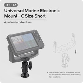 TUSITA 1.5" Universal Double Ball Mount with Two AMPS Round Plates, C Size Double Socket Arm - Short for Drill-Down Mounting