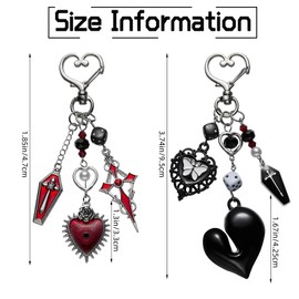 WEWAYSMILE 2pcs Cute Keychains for Women Handbag Charms Aesthetic Keychains Bag Charms for Handbags Backpacks Decorations, multicoloured