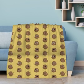 DOINBEE Potato Blanket Cute Potatoes Food Throw Blankets for Kids Girls Yellow Fleece Flannel Soft Cozy Novelty Sofa Chair Bed Blanket Decor for Dorm Living Room Bedroom Car Office 50"x40"