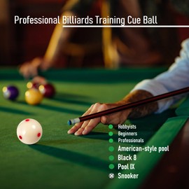 DONZWIYES Pro-Cup Pool Cue Ball 2 1/4" 6 Red Dots AAA-Grade Regulation Size Pool Billiard Training Cue Ball(1 Pack)