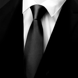 UZSUZZ Men Ties, Classic Solid Satin Men's Neck Tie, Black ties for men, Premium Classic Pure Color Neck Ties, Formal Neckties for Men, Wedding, Party, Business, Work, Prom, Celebration