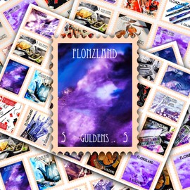 Post Stamps Stickers Set ~ Creative Art Supplies Stamp Collection Featuring Dynamic Watercolor and Sketch Illustrations ~ FLONZ Vintage Decals for Craft