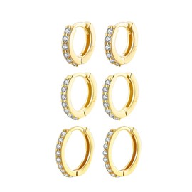 Hoop Earrings 925 Silver for Women Zirconia Small Hoop Earrings Hypoallergenic Hoop Earrings Hoop Earrings, Sterling Silver, Cubic Zirconia