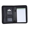 A5 PU Leather Business Portfolio with Calculator Zippered Document Organizer
