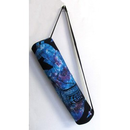 Indian Craft Castle Hippie Yoga Mat Carrier Bag with Shoulder Strap Yoga Mat Bag Gym Bag Beach Bag (Blue Elephant Tree)