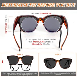 Hifot 2 Pack Polarized Fit Over Glasses Sunglasses Womens Men, Trendy Oversized Square Sunglasses Over Glasses With UV400 Protection, Large Frame Sun Shades for Driving Fishing Cycling Traveling