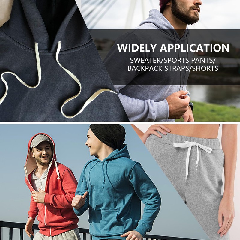 BOROLA 2 Pack 51" Cotton Drawcord Replacement, Fits Sweatpants, Shorts,