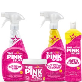 Stardrops - The Pink Stuff - Miracle Cleaning Ultimate Bundle – Paste, Multi-Purpose Spray, Bathroom Foam Spray, and Cream Cleaner – Ideal for Kitchens, Bathrooms, Outdoors, and More