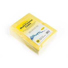We Can Source It Ltd Pack of 50 x Antibacterial Multi Purpose Cleaning Cloth - Red/Yellow/Green/Blue - Medium Size
